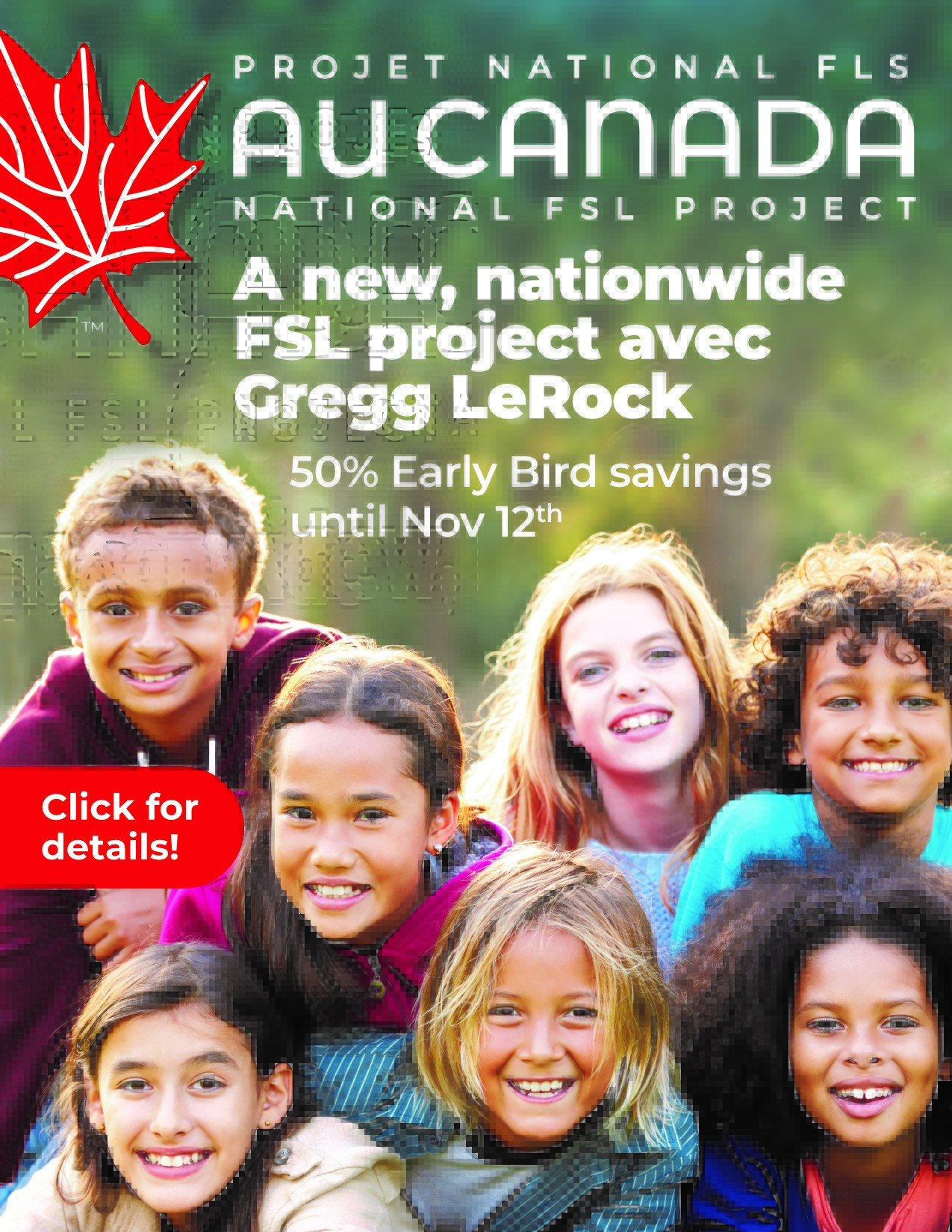 Rabais de 50 pour le projet national fls AU CANADA avec Gregg LeRock! French Street